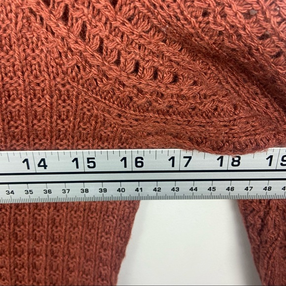 Anthropologie Sparrow Cashmere Cable Knit Midi Sweater Dress Rust Brown Size XS - Picture 10 of 11